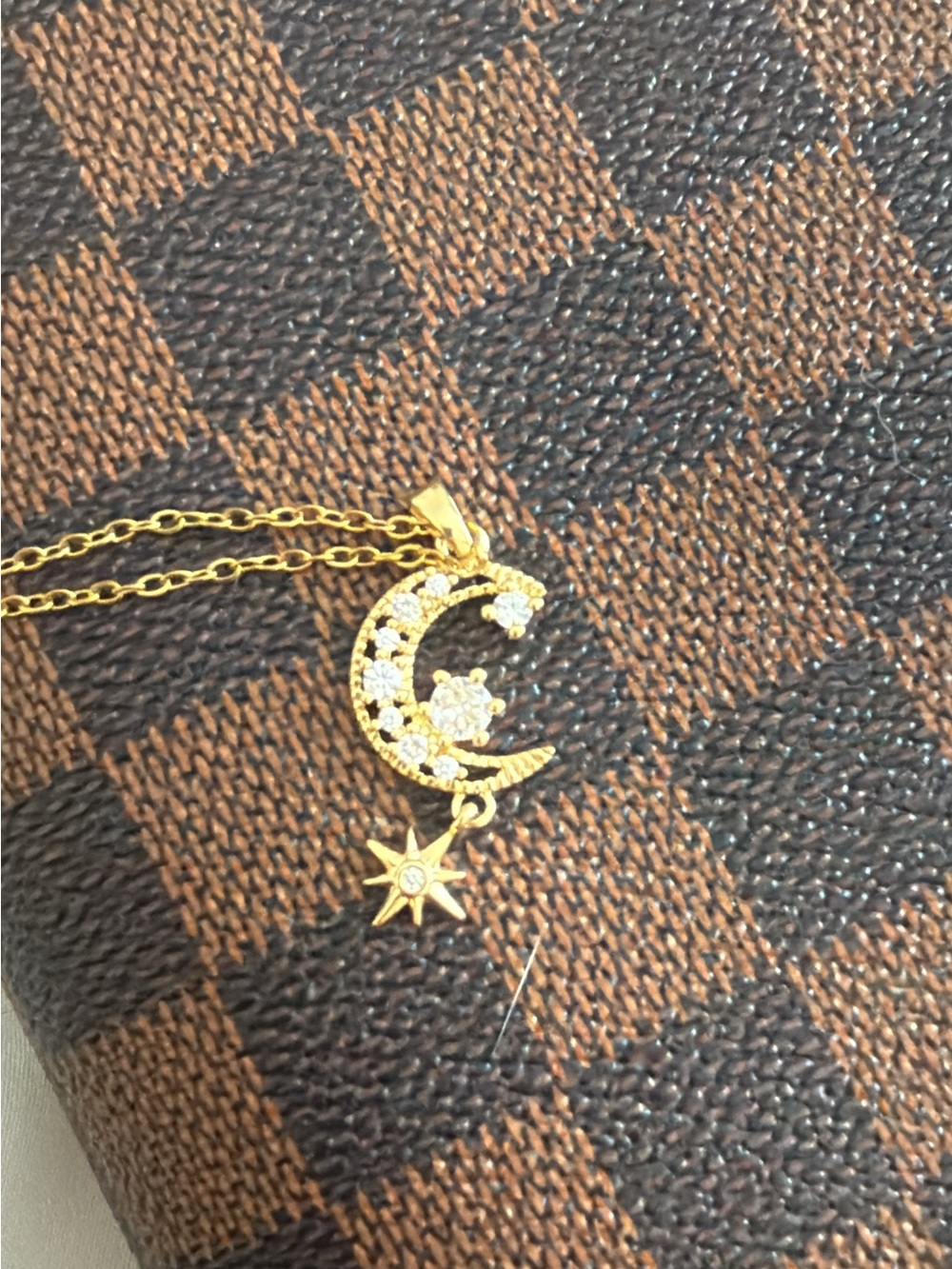 Gold Crescent Moon and Star Pendant Necklace - Women Jewelry